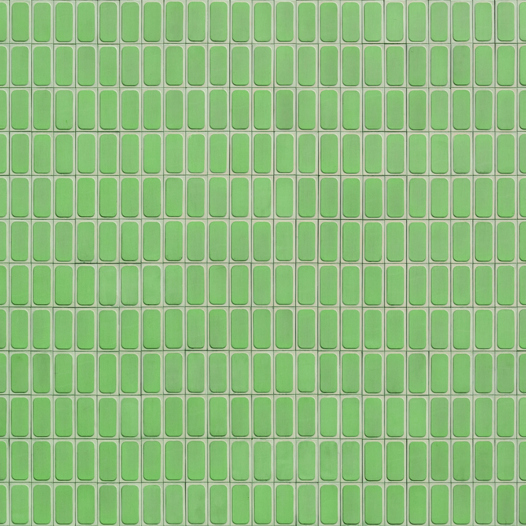 green tile that was cleaned by the dirt busters