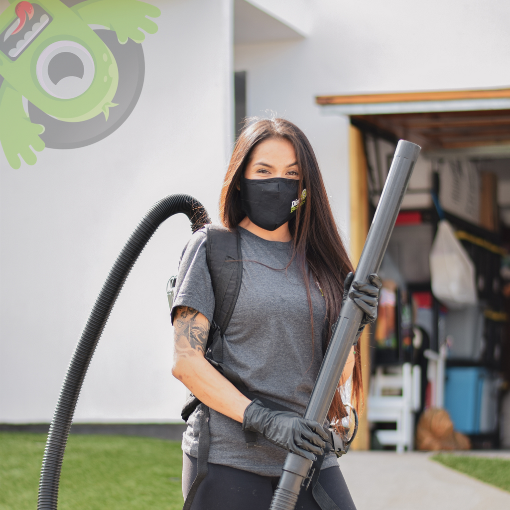 lady with vacuum from dirt busters